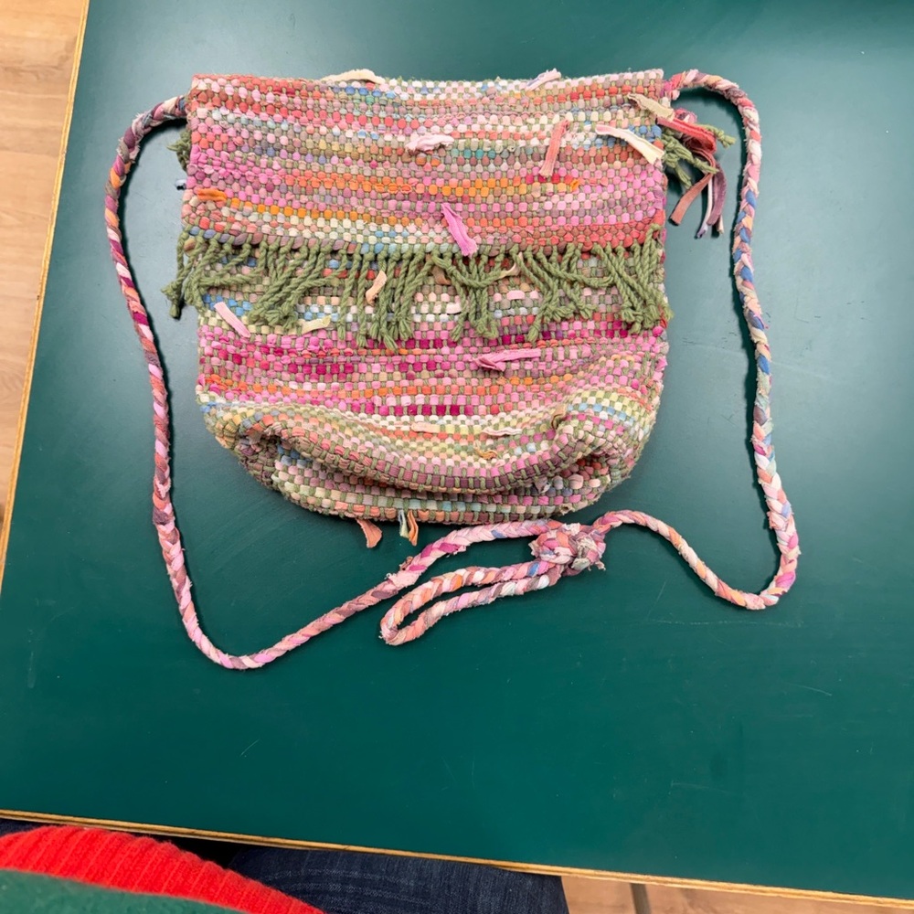 Multicolor Woven Shoulder Bag